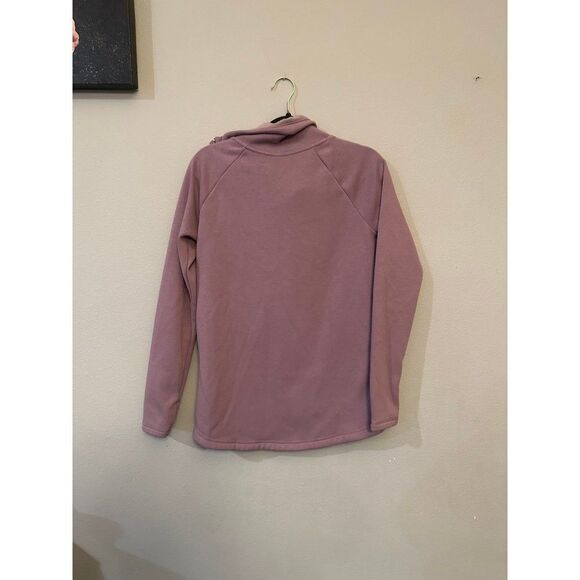 Athleta Cozy Karma Fleece Asym Pullover Sweatshirt Mauve Pink Size XS athleisure - Picture 7 of 9